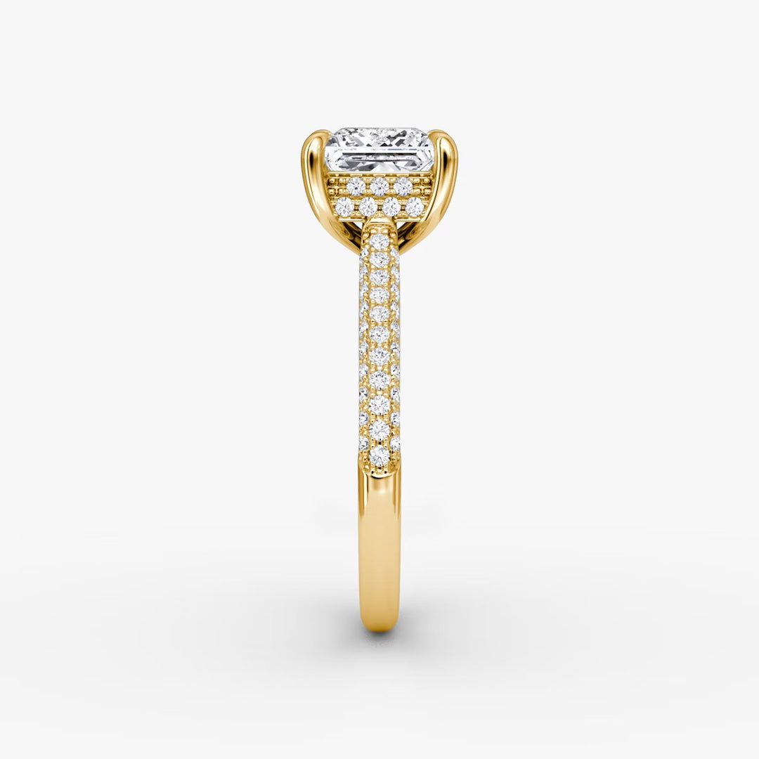 Princess Cut - Royal Pave Ring - 18 K Gold