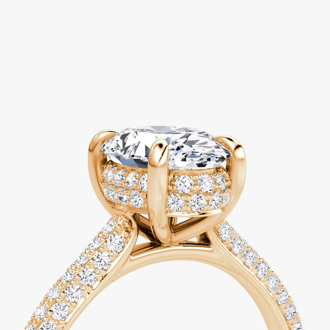 Lab Diamond Oval Cut - Royal Pave Ring