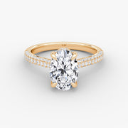 Oval Cut - Royal Pave Ring - 14 K Gold