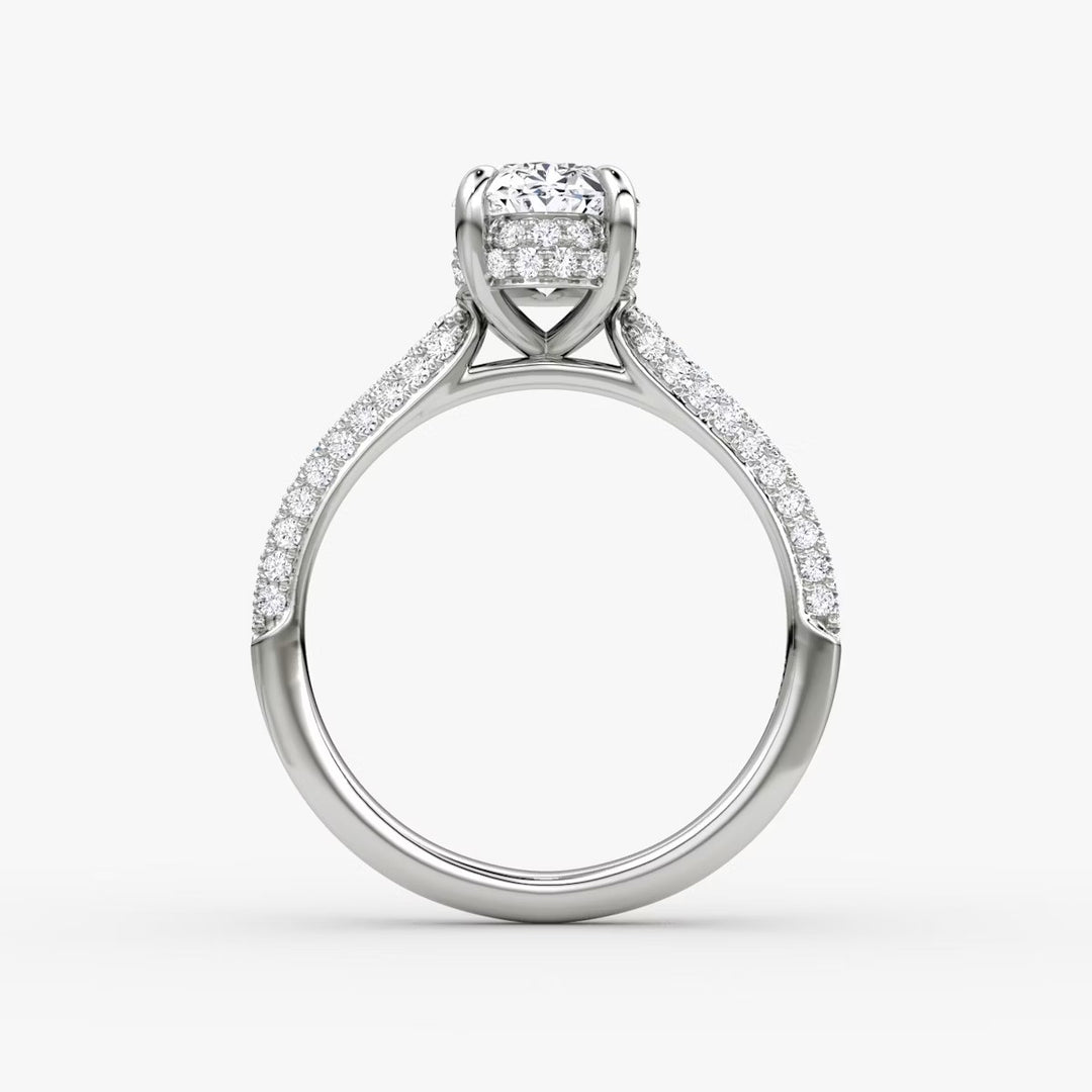Lab Diamond Oval Cut - Royal Pave Ring
