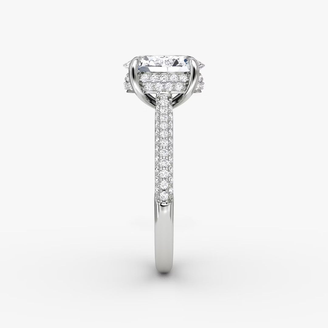 Lab Diamond Oval Cut - Royal Pave Ring