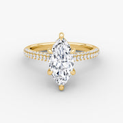 Marquise Cut - Royal Pave Ring - 14 K Gold
