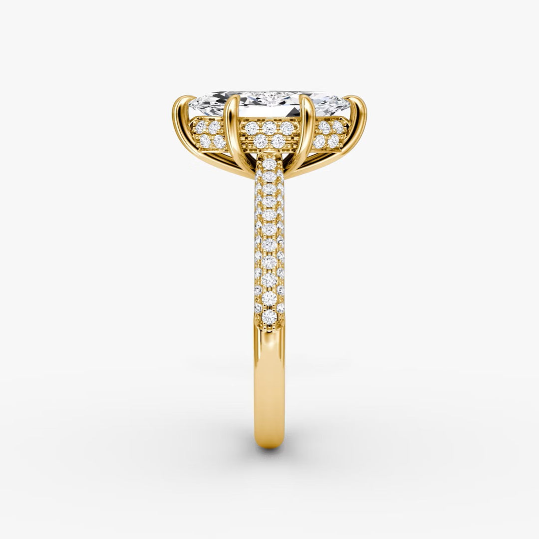 Marquise Cut - Royal Pave Ring - 18 K Gold