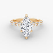 Marquise Cut - Royal Pave Ring - 14 K Gold