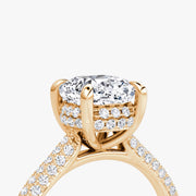 Cushion Cut - Royal Pave Ring - 14 K Gold