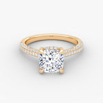 Load image into Gallery viewer, Cushion Cut - Royal Pave Ring - 18 K Gold
