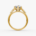 Load image into Gallery viewer, Round Cut - Pave Band - Cluster Ring - 18 K Gold
