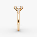 Load image into Gallery viewer, Emerald Cut - Plain Band - Cluster Ring - 14 K Gold
