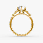 Load image into Gallery viewer, Emerald Cut - Pave Band - Cluster Ring - 18 K Gold
