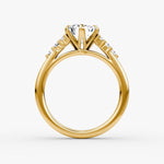 Load image into Gallery viewer, Emerald Cut - Plain Band - Cluster Ring - 18 K Gold
