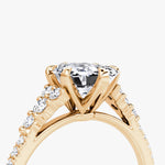 Load image into Gallery viewer, Emerald Cut - Pave Band - Cluster Ring - 18 K Gold
