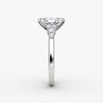 Load image into Gallery viewer, Emerald Cut - Plain Band - Cluster Ring - 18 K Gold
