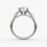 Load image into Gallery viewer, Emerald Cut - Plain Band - Cluster Ring - 14 K Gold
