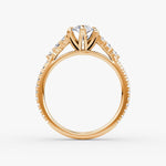 Load image into Gallery viewer, Marquise Cut - Pave Band - Cluster Ring - 14 K Gold
