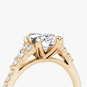 Marquise Cut - Pave Band - Cluster Ring - 14 K Gold