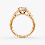 Load image into Gallery viewer, Marquise Cut - Plain Band - Cluster Ring - 14 K Gold
