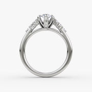 Marquise Cut - Plain Band - Cluster Ring - 18 K Gold