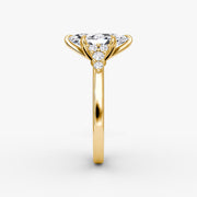 Marquise Cut - Plain Band - Cluster Ring - 14 K Gold