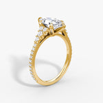 Load image into Gallery viewer, Marquise Cut - Pave Band - Cluster Ring - 14 K Gold
