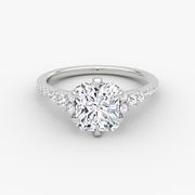 Radiant Cut - Pave Band - Cluster Ring - 18 K Gold