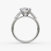 Radiant Cut - Pave Band - Cluster Ring - 14 K Gold