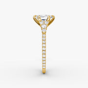 Radiant Cut - Pave Band - Cluster Ring - 14 K Gold