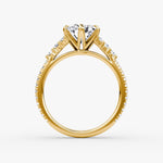 Load image into Gallery viewer, Radiant Cut - Pave Band - Cluster Ring - 18 K Gold
