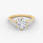 Load image into Gallery viewer, Radiant Cut - Pave Band - Cluster Ring - 18 K Gold
