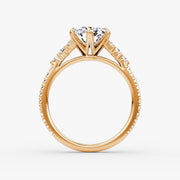 Radiant Cut - Pave Band - Cluster Ring - 18 K Gold