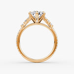 Load image into Gallery viewer, Radiant Cut - Pave Band - Cluster Ring - 14 K Gold
