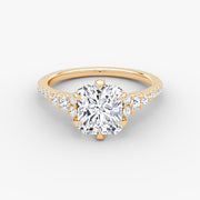 Radiant Cut - Pave Band - Cluster Ring - 18 K Gold