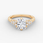 Load image into Gallery viewer, Radiant Cut - Plain Band - Cluster Ring - 18 K Gold

