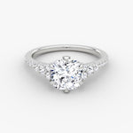 Load image into Gallery viewer, Cushion Cut - Pave Band - Cluster Ring - 18 K Gold
