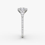 Cushion Cut - Pave Band - Cluster Ring - 14 K Gold