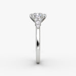 Load image into Gallery viewer, Cushion Cut - Plain Band - Cluster Ring - 18 K Gold
