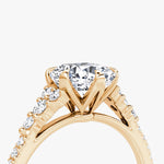 Load image into Gallery viewer, Cushion Cut - Pave Band - Cluster Ring - 18 K Gold
