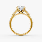 Load image into Gallery viewer, Princess Cut - Pave Band - Cluster Ring - 14 K Gold
