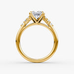 Load image into Gallery viewer, Princess Cut - Plain Band - Cluster Ring - 18 K Gold
