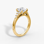 Load image into Gallery viewer, Princess Cut - Plain Band - Cluster Ring - 18 K Gold
