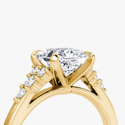 Princess Cut - Plain Band - Cluster Ring - 14 K Gold