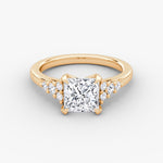Load image into Gallery viewer, Princess Cut - Plain Band - Cluster Ring - 18 K Gold
