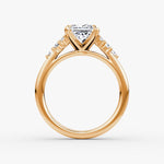Load image into Gallery viewer, Princess Cut - Plain Band - Cluster Ring - 14 K Gold
