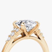 Princess Cut - Plain Band - Cluster Ring - 14 K Gold