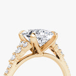 Load image into Gallery viewer, Princess Cut - Pave Band - Cluster Ring - 14 K Gold
