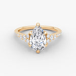 Load image into Gallery viewer, Pear Cut - Pave Band - Cluster Ring - 18 K Gold
