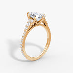 Load image into Gallery viewer, Pear Cut - Pave Band - Cluster Ring - 14 K Gold
