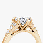 Load image into Gallery viewer, Pear Cut - Plain Band - Cluster Ring - 14 K Gold
