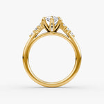 Load image into Gallery viewer, Pear Cut - Plain Band - Cluster Ring - 18 K Gold
