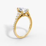 Load image into Gallery viewer, Pear Cut - Pave Band - Cluster Ring - 18 K Gold

