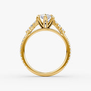 Pear Cut - Pave Band - Cluster Ring - 18 K Gold